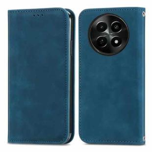 For  Realme 12 Retro Skin Feel Magnetic Flip Leather Phone Case(Blue)