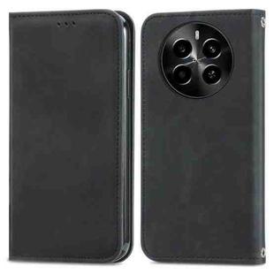 For Realme 13 Pro Retro Skin Feel Magnetic Flip Leather Phone Case(Black)