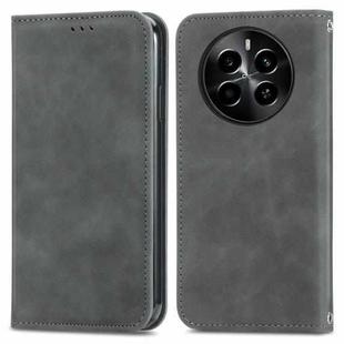 For Realme 13 Pro Retro Skin Feel Magnetic Flip Leather Phone Case(Grey)