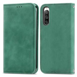 For Sony Xperia 10 IV Retro Skin Feel Magnetic Flip Leather Phone Case(Green)