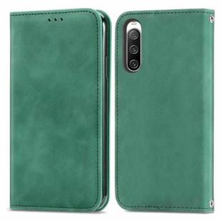 For Sony Xperia 10 V Retro Skin Feel Magnetic Flip Leather Phone Case(Green)