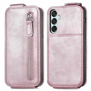 For Samsung Galaxy M15 Zipper Wallet Vertical Flip Leather Phone Case(Pink)