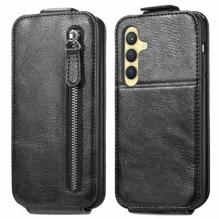 For Samsung Galaxy S24 5G Zipper Wallet Vertical Flip Leather Phone Case(Black)