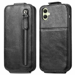 For Samsung Galaxy A06 Zipper Wallet Vertical Flip Leather Phone Case(Black)