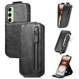 For Samsung Galaxy S24 FE 5G Zipper Wallet Vertical Flip Leather Phone Case(Black)