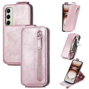 For Samsung Galaxy S24 FE 5G Zipper Wallet Vertical Flip Leather Phone Case(Pink)