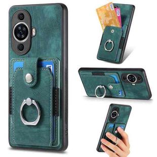 For Huawei nova 11 Retro Skin-feel Ring Card Wallet Phone Case(Green)