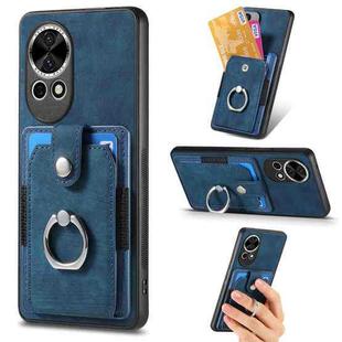 For Huawei Nova 13 Retro Skin-feel Ring Card Wallet Phone Case(Blue)