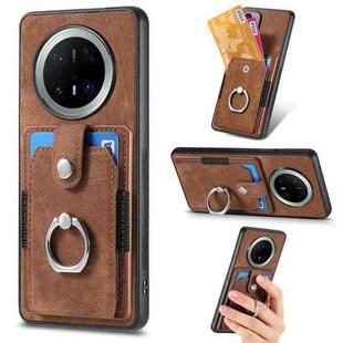 For Huawei Mate 70 Retro Skin-feel Ring Card Wallet Phone Case(Brown)