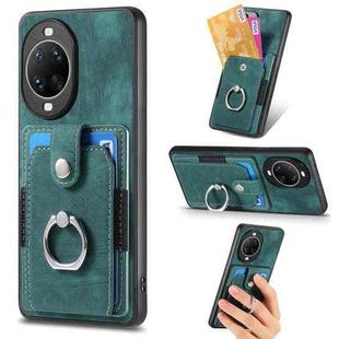 For Huawei nova 14 Retro Skin-feel Ring Card Wallet Phone Case(Green)