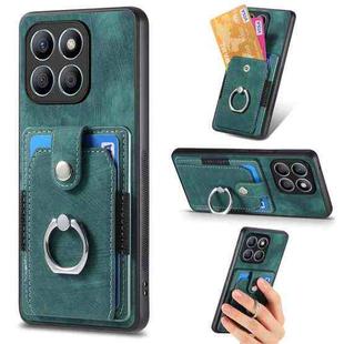 For Honor X7b Retro Skin-feel Ring Card Wallet Phone Case(Green)