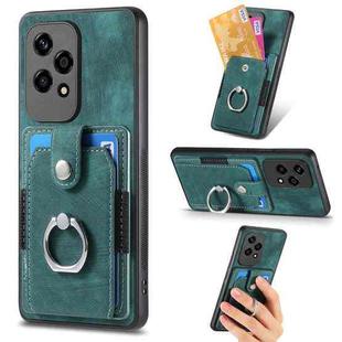 For Honor 200 Lite Retro Skin-feel Ring Card Wallet Phone Case(Green)