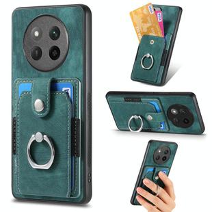 For Honor X60 Pro Retro Skin-feel Ring Card Wallet Phone Case(Green)