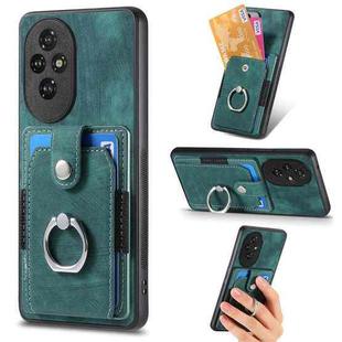 For Honor 200 Retro Skin-feel Ring Card Wallet Phone Case(Green)