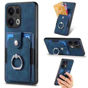 For OPPO Reno13 Pro Retro Skin-feel Ring Card Wallet Phone Case(Blue)