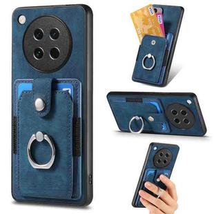 For OPPO Find X8s Retro Skin-feel Ring Card Wallet Phone Case(Blue)