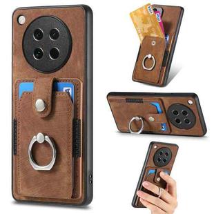 For OPPO Find X8s Retro Skin-feel Ring Card Wallet Phone Case(Brown)