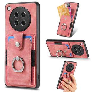 For OPPO Find X8s Retro Skin-feel Ring Card Wallet Phone Case(Pink)