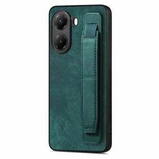 For Xiaomi Poco X7 Pro Retro Wristband Holder Leather Back Phone Case(Green)