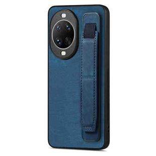 For Huawei nova 14 Retro Wristband Holder Leather Back Phone Case(Blue)