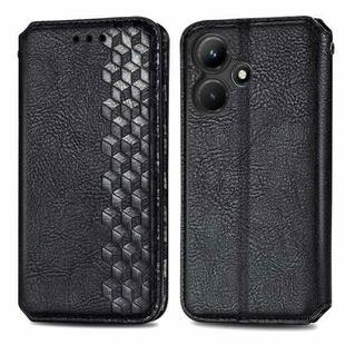 For Infinix Hot 30i Cubic Grid Pressed Magnetic Leather Phone Case(Black)