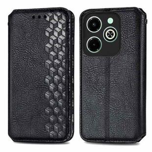 For Infinix Hot 40i Cubic Grid Pressed Magnetic Leather Phone Case(Black)