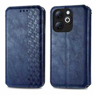 For Infinix Smart 8 Cubic Grid Pressed Magnetic Leather Phone Case(Blue)