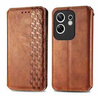 For Infinix Zero 30 4G Cubic Grid Pressed Magnetic Leather Phone Case(Brown)