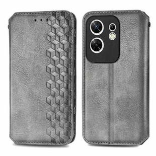 For Infinix Zero 30 4G Cubic Grid Pressed Magnetic Leather Phone Case(Grey)