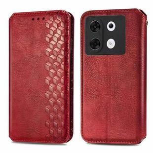 For Infinix Zero 30 5G Cubic Grid Pressed Magnetic Leather Phone Case(Red)