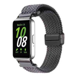 For Samsung Galaxy Fit3 Magnetic Buckle Nylon Braid Watch Band(Grey)