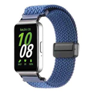 For Samsung Galaxy Fit3 Magnetic Buckle Nylon Braid Watch Band(Blue)