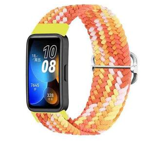 For Huawei Band 9 Adjustable Slide Buckle Braided Watch Band(Bright Orange)
