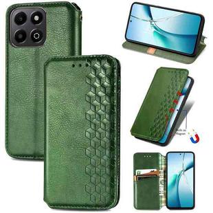 For Honor 200 Smart Cubic Grid Pressed Magnetic Leather Phone Case(Green)