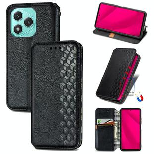 For Honor 400 Lite Cubic Grid Pressed Magnetic Leather Phone Case(Black)
