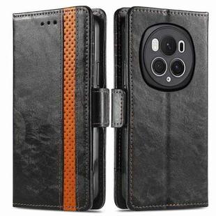 For Honor Magic6 Pro CaseNeo Splicing Dual Magnetic Buckle Leather Phone Case(Black)