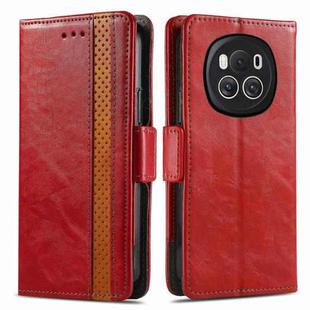 FOr Honor Magic6 CaseNeo Splicing Dual Magnetic Buckle Leather Phone Case(Red)