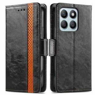 For Honor X8b CaseNeo Splicing Dual Magnetic Buckle Leather Phone Case(Black)