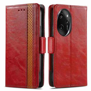 For Honor 100 Pro 5G CaseNeo Splicing Dual Magnetic Buckle Leather Phone Case(Red)