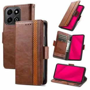 For Honor 200 Smart CaseNeo Splicing Dual Magnetic Buckle Leather Phone Case(Brown)