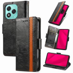 For Honor 400 Lite CaseNeo Splicing Dual Magnetic Buckle Leather Phone Case(Black)