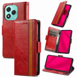 For Honor 400 Lite CaseNeo Splicing Dual Magnetic Buckle Leather Phone Case(Red)