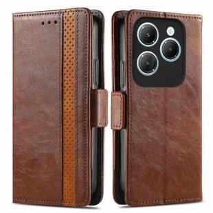 For Infinix Hot 40 CaseNeo Splicing Dual Magnetic Buckle Leather Phone Case(Brown)
