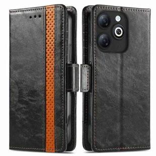 For Infinix Smart 8 CaseNeo Splicing Dual Magnetic Buckle Leather Phone Case(Black)