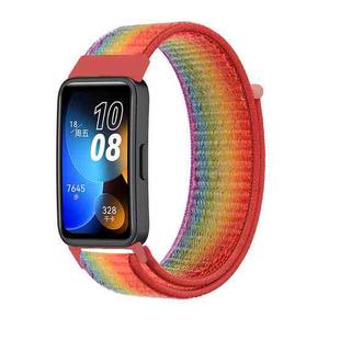 For Huawei Watch Band 9 / 9 NFC Nylon Loop Hook and Loop Fastener Watch Band(Rainbow)