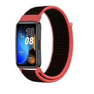 For Huawei Watch Band 9 / 9 NFC Nylon Loop Hook and Loop Fastener Watch Band(Red Black)
