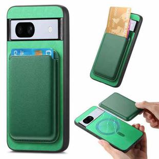 For Google Pixel 7a Retro Magsafe Card Bag PU Back Cover Phone Case(Green)