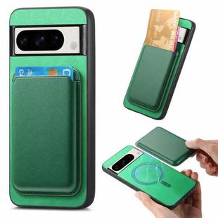 For Google Pixel 8 Pro Retro Magsafe Card Bag PU Back Cover Phone Case(Green)