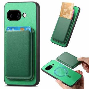 For Google Pixel 9a Retro Magsafe Card Bag PU Back Cover Phone Case(Green)