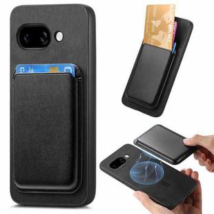 For Google Pixel 9a Retro Magsafe Card Bag PU Back Cover Phone Case(Black)